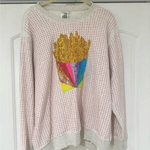 QOS FRENCH FRY SWEATSHIRT. Size Large. Good condition.